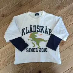 【KLÄDSKÅP クレードスコープ】恐竜プリント Tシャツ 100