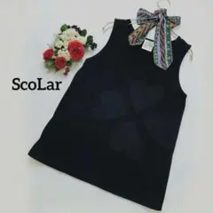 ScoLar スカラー リボン付きタンクトップ サイズM ブラック