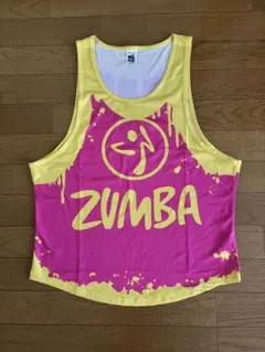 ZUMBA メッシュタンクトップ Ｍ.ピンク/イエロー