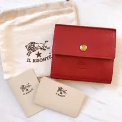 IL BISONTE イルビゾンテ 折り財布 赤 定番 Wホック