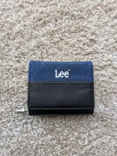 Lee 三つ折り財布 コンパクト　ブラック×デニム　ファスナー
