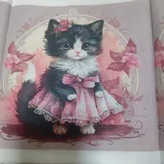 猫のパネル生地 ②1枚