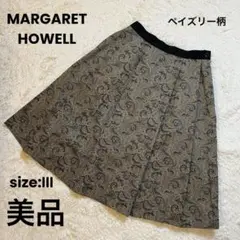 希少✨ 美品 マーガレットハウエル ペイズリースカート 麻 Ⅲ
