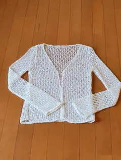 【美品】きれいめ　白　カーディガン