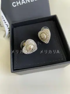 ◆シャネル◆ CHANEL パール クリスタルハート ピアス