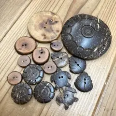 ボタン　ココナッツ　木製　 ウッド　手芸