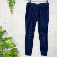 マウジーmoussy【M相当・26】デニムパンツ ジーンズ 裾ジッパー 革タグ