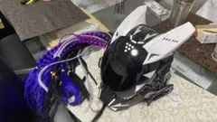 サイバー風ヘルメット LEDライト付き