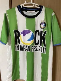ROCK IN JAPAN FES. 2011 サッカーシャツ　緑×白ストライプ