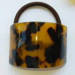 濃いべっ甲風ヘアゴム　5.2cm/3.2cm　アセテート　髪飾り　NO.60
