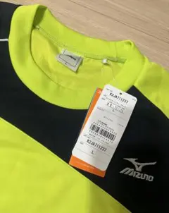 Mizuno 蛍光イエロー/黒 Lサイズ シャツ
