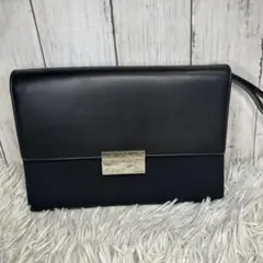 GUCCI セカンドバッグ クラッチバッグ ロゴ ブラック レザー