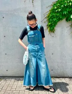 新品未使用　タグ付き　MADISONBLUE デニムサロペット スカート イベントセール】 大きいサイズ レディース デニムサロペット
