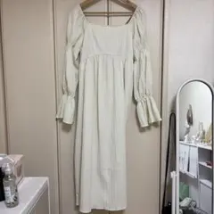wcloset アイボリー ストライプ柄 ワンピース