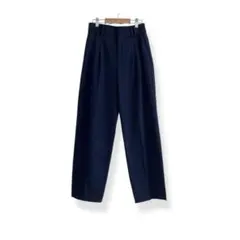 【ZARA ザラ】 タック ワイドパンツ スラックス ネイビー 人気 32