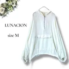 LUNACION ハーフジップパーカー M オフホワイト 薄手 裾絞り449