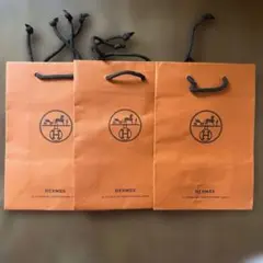 HERMES オレンジ色 ショッパー 3枚セット