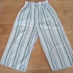 レディース　ストライプ　パンツ　綿100%