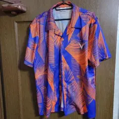 V・VAREN アロハシャツ 青オレンジ