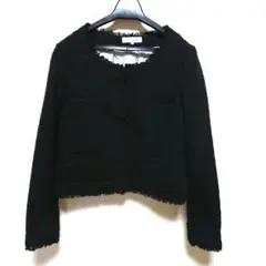 ノーカラージャケット、黒