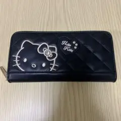 未使用　キティ　長財布　ラウンドファスナー　キルティング　黒　サンリオ