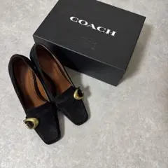 COACH 黒 スエード 高ヒール シューズ
