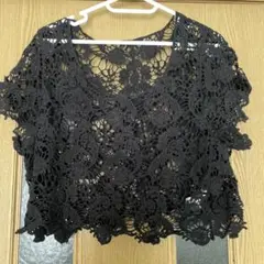レース　半袖　鍵編み　トレンド