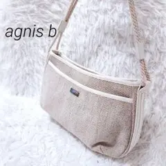 【agnisb】アニエスベー　ワンショルダーバッグ　レザー　ウール