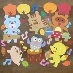 壁面飾り　森の音楽会　9月　10月 秋　発表会　音楽会　保育園　こども園　小学校