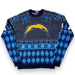 NFL ロサンゼルス チャージャーズ セーター ニット 古着 総柄 アーガイル