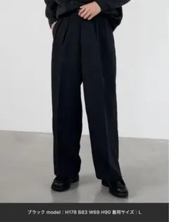 HIGH TWISTED GABA WIDE TUCK SLACKS