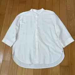 ユニクロ　リネンブレンドバンドカラーシャツ　Mサイズ