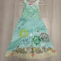 子供用ハワイアン 花柄ノースリーブワンピース 11歳〜12歳