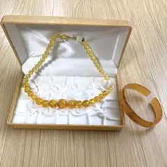 べっ甲風ネックレス・ブレスレット セット