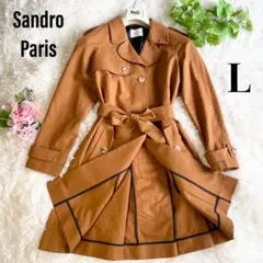 SANDRO PARIS サンドロ オレンジブラウン トレンチコート ロング L