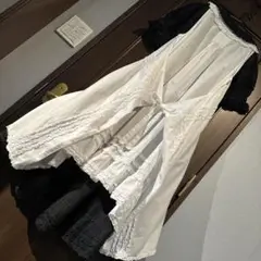 ピンクハウス フルタブリエ 綿ローン 白 ピコフリル