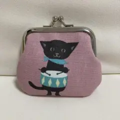 ハンドメイド　ミニがま口　ネコの楽団　打楽器