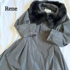 ルネ Rene フォックスファー 中綿 プリンセスシルエットコート ロング