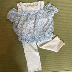 花柄オフショルダーセット 100-110