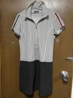 Kolwin ストライプ ジップアップ ワンピース