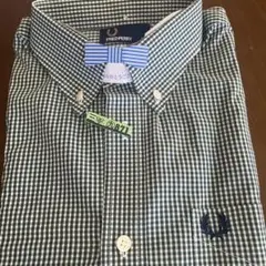 FRED PERRY グリーンチェック 長袖シャツM