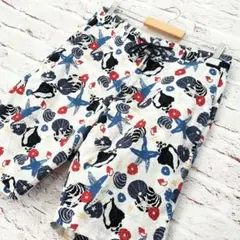 【美品】ビームス BEAMS 総柄 リネン混 ハーフパンツ ショーツ