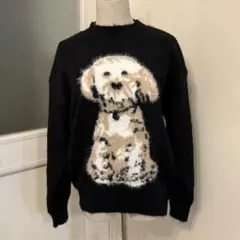犬柄　セーター ヴィンテージ アンティーク　ビンテージ　レトロ　アメ村　プードル