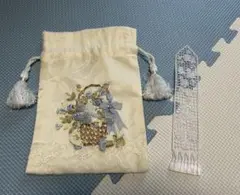 ベネチア　刺繍のしおり・巾着