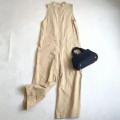 アンエクリーヌ◇サロペット オールインワン スタンドカラー ワイド ゆったり38