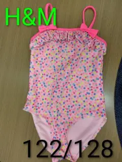 H&M　 水着 122/128 ピンク 水玉