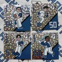 北海道日本ハムファイターズ 超お菓子祭り 選手イラストステッカー 4枚セット