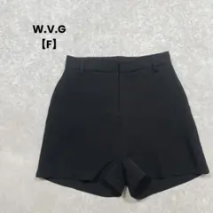 a2067＊W.V.G ハイウエストショートパンツ　黒【F】無地　綺麗め