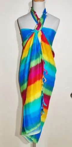 ★レインボーパレオ★サロン★フラダンスやインテリアにも★新品★Ｅ１３Ａ