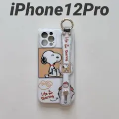 ★スヌーピー iPhone12Pro ケース ベルト付き かわいい